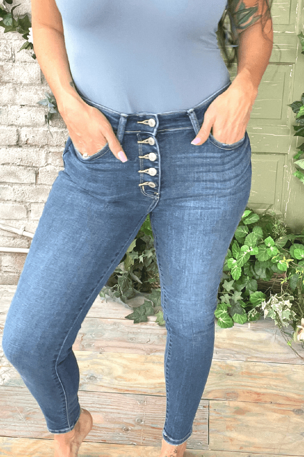 Perfect Fit High Rise Button Fly Skinny Judy Blue Jeans – Hometown
