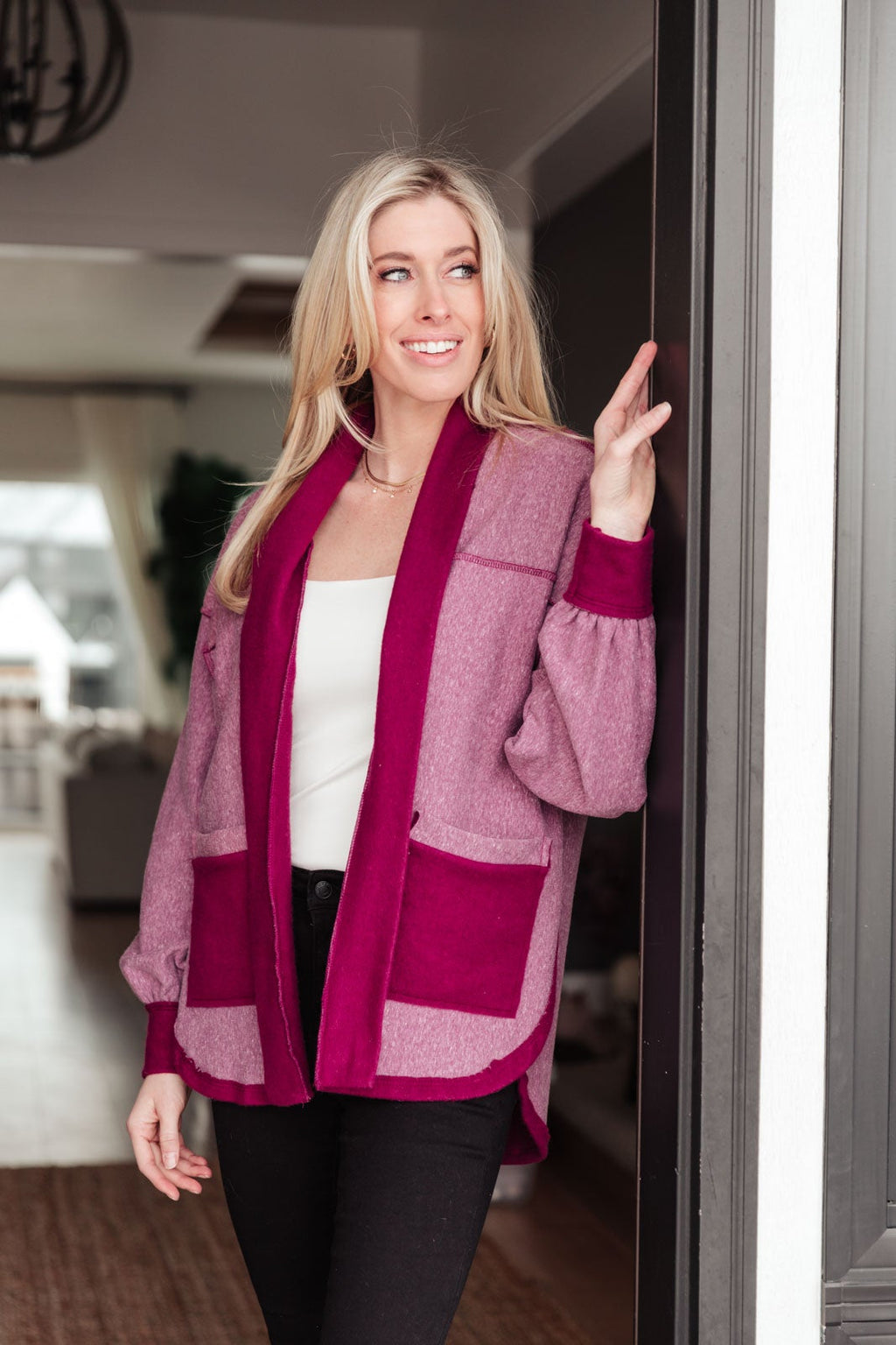 Staying Swift Activewear Jacket in Raspberry