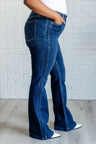 Mavis High Rise Side Seam Detail Flare Jeans-[option4]-[option5]-[option6]-[option7]-[option8]-Womens-Clothing-Shop