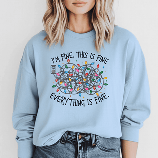 I'm Fine, Everything is Fine Graphic Long Sleeve Tee-[option4]-[option5]-[option6]-[option7]-[option8]-Womens-Clothing-Shop