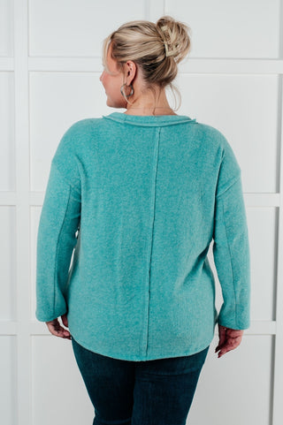 Simple Silhouette Brushed Hacci Sweater in Dusty Teal-[option4]-[option5]-[option6]-[option7]-[option8]-Womens-Clothing-Shop