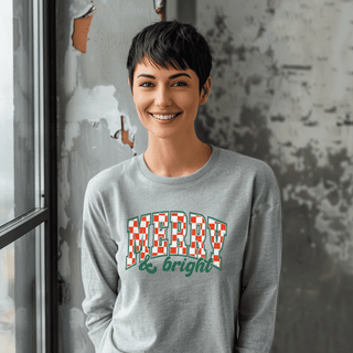 Merry and Bright Graphic Long Sleeve Tee-[option4]-[option5]-[option6]-[option7]-[option8]-Womens-Clothing-Shop