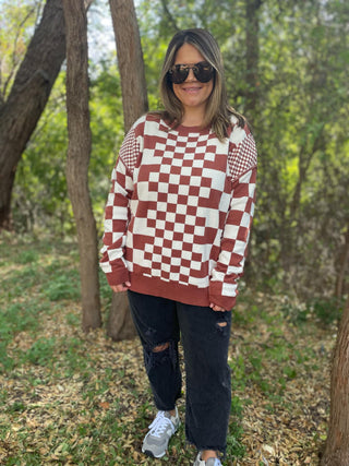 PREORDER: All Checkered Out Sweater in Four Colors-[option4]-[option5]-[option6]-[option7]-[option8]-Womens-Clothing-Shop