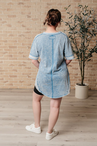 Earthy Chic Mineral Wash Mini Dress in Denim-[option4]-[option5]-[option6]-[option7]-[option8]-Womens-Clothing-Shop