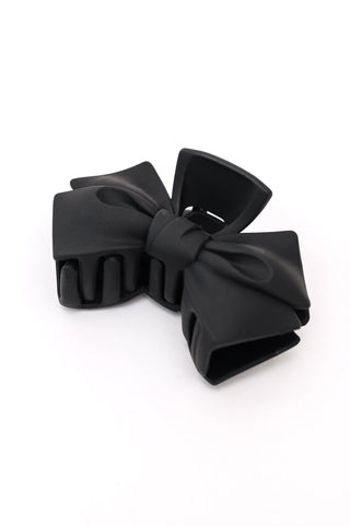 Classic Bow Claw Clip In Matte Black-OS-[option4]-[option5]-[option6]-[option7]-[option8]-Womens-Clothing-Shop