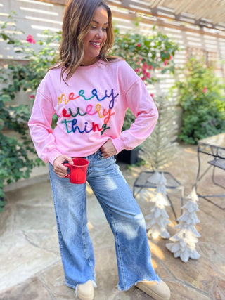 PREORDER: Merry Everything Tinsel Sweatshirt in Two Colors-[option4]-[option5]-[option6]-[option7]-[option8]-Womens-Clothing-Shop