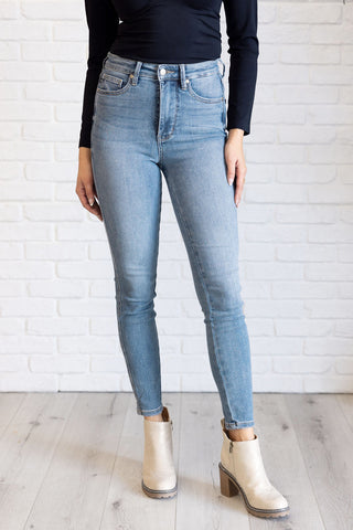 Justine High Rise Control Top Contrast Wash Skinny Jeans-[option4]-[option5]-[option6]-[option7]-[option8]-Womens-Clothing-Shop