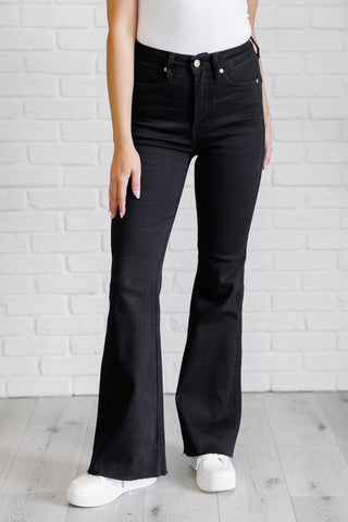 Etta High Rise Control Top Flare Jeans in Black-[option4]-[option5]-[option6]-[option7]-[option8]-Womens-Clothing-Shop