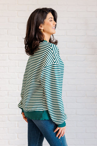 Too Good to be True Striped Drop Shoulder Top in Green-[option4]-[option5]-[option6]-[option7]-[option8]-Womens-Clothing-Shop