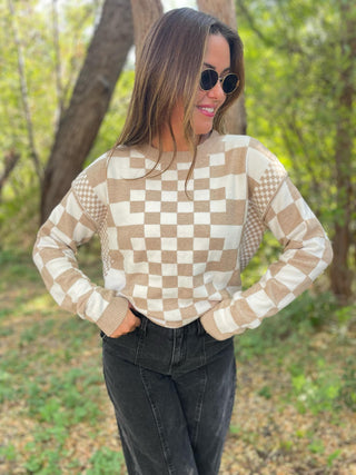 PREORDER: All Checkered Out Sweater in Four Colors-[option4]-[option5]-[option6]-[option7]-[option8]-Womens-Clothing-Shop