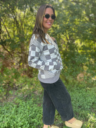 PREORDER: All Checkered Out Sweater in Four Colors-[option4]-[option5]-[option6]-[option7]-[option8]-Womens-Clothing-Shop