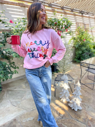 PREORDER: Merry Everything Tinsel Sweatshirt in Two Colors-[option4]-[option5]-[option6]-[option7]-[option8]-Womens-Clothing-Shop