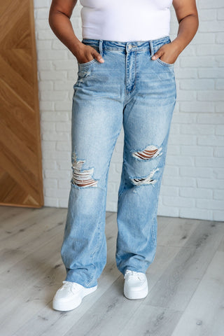 Ramona High Rise Rigid Magic Destroyed Straight Jeans-[option4]-[option5]-[option6]-[option7]-[option8]-Womens-Clothing-Shop