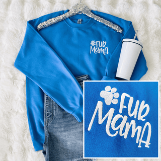 PREORDER: Fur Mama Embroidered Sweatshirt in Assorted Colors-[option4]-[option5]-[option6]-[option7]-[option8]-Womens-Clothing-Shop