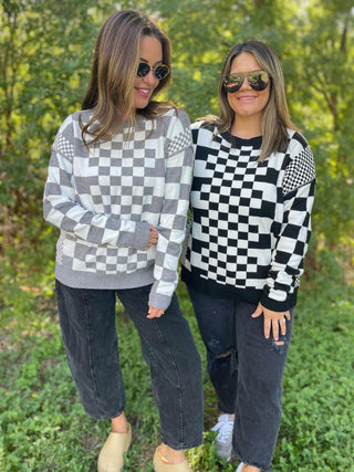 PREORDER: All Checkered Out Sweater in Four Colors-[option4]-[option5]-[option6]-[option7]-[option8]-Womens-Clothing-Shop