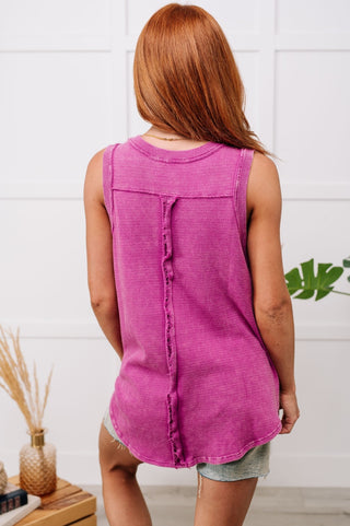 A Few of My Favorite Things Round Neck Tank in Fuchsia-[option4]-[option5]-[option6]-[option7]-[option8]-Womens-Clothing-Shop