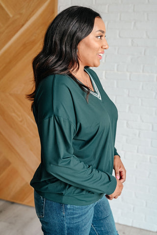 All Out Comfort V-Neck Pullover in Midnight Green-[option4]-[option5]-[option6]-[option7]-[option8]-Womens-Clothing-Shop