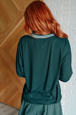 All Out Comfort V-Neck Pullover in Midnight Green-[option4]-[option5]-[option6]-[option7]-[option8]-Womens-Clothing-Shop