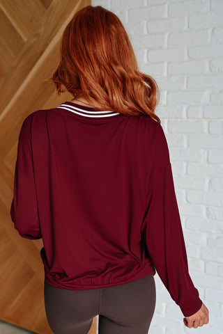 All Out Comfort V-Neck Pullover in Red Merlot-[option4]-[option5]-[option6]-[option7]-[option8]-Womens-Clothing-Shop