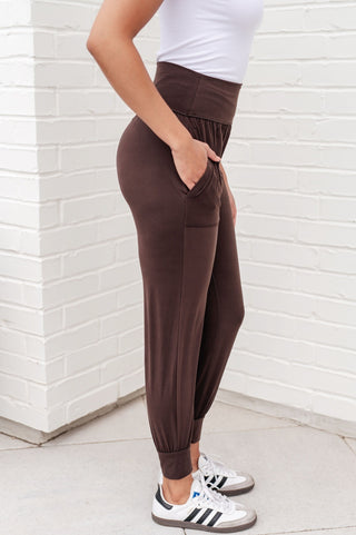 Always Accelerating Joggers in Espresso-[option4]-[option5]-[option6]-[option7]-[option8]-Womens-Clothing-Shop