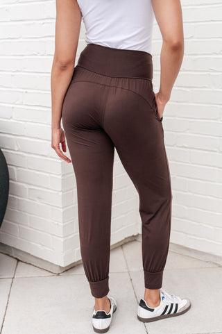 Always Accelerating Joggers in Espresso-[option4]-[option5]-[option6]-[option7]-[option8]-Womens-Clothing-Shop