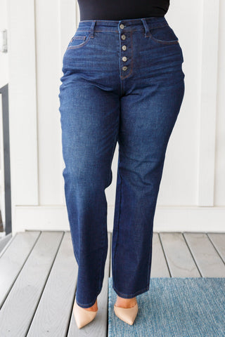 Arlo High Rise Button-Fly Straight Jeans-[option4]-[option5]-[option6]-[option7]-[option8]-Womens-Clothing-Shop