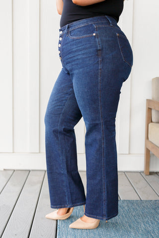 Arlo High Rise Button-Fly Straight Jeans-[option4]-[option5]-[option6]-[option7]-[option8]-Womens-Clothing-Shop