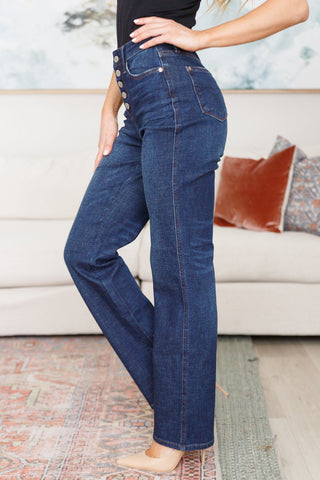 Arlo High Rise Button-Fly Straight Jeans-[option4]-[option5]-[option6]-[option7]-[option8]-Womens-Clothing-Shop