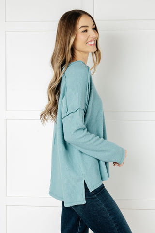 Basically Freezing Brushed Hacci Top in Dusty Teal-[option4]-[option5]-[option6]-[option7]-[option8]-Womens-Clothing-Shop