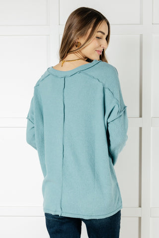 Basically Freezing Brushed Hacci Top in Dusty Teal-[option4]-[option5]-[option6]-[option7]-[option8]-Womens-Clothing-Shop