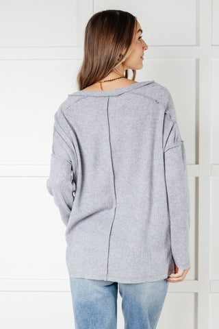 Basically Freezing Brushed Hacci Top in Heather Grey-[option4]-[option5]-[option6]-[option7]-[option8]-Womens-Clothing-Shop