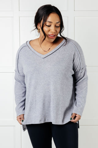 Basically Freezing Brushed Hacci Top in Heather Grey-[option4]-[option5]-[option6]-[option7]-[option8]-Womens-Clothing-Shop