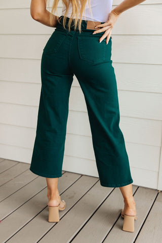 Briar High Rise Control Top Wide Leg Crop Jeans in Teal-[option4]-[option5]-[option6]-[option7]-[option8]-Womens-Clothing-Shop