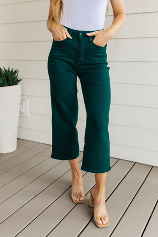 Briar High Rise Control Top Wide Leg Crop Jeans in Teal-[option4]-[option5]-[option6]-[option7]-[option8]-Womens-Clothing-Shop