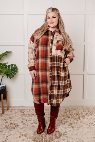 Cabin Fever Flannel Plaid Oversized Shacket-[option4]-[option5]-[option6]-[option7]-[option8]-Womens-Clothing-Shop