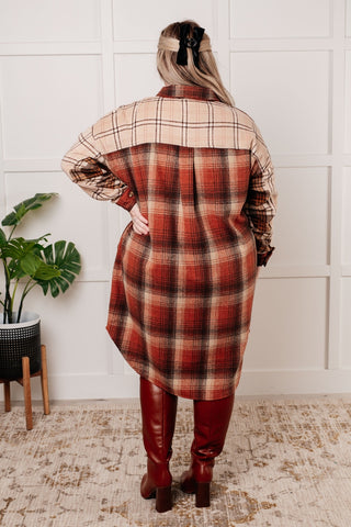 Cabin Fever Flannel Plaid Oversized Shacket-[option4]-[option5]-[option6]-[option7]-[option8]-Womens-Clothing-Shop