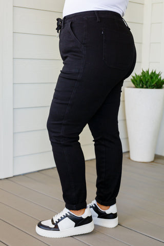 Carmen Double Cuff Joggers in Black-[option4]-[option5]-[option6]-[option7]-[option8]-Womens-Clothing-Shop