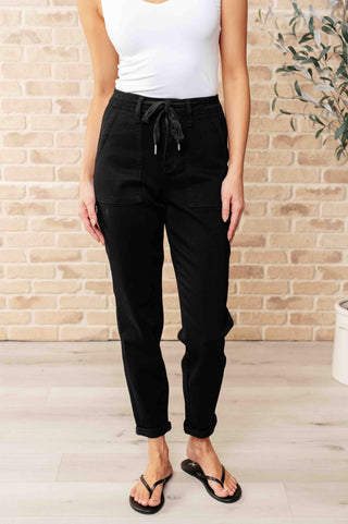 Carmen Double Cuff Joggers in Black-[option4]-[option5]-[option6]-[option7]-[option8]-Womens-Clothing-Shop