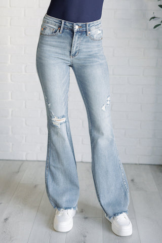 Caroline Mid Rise Control Top Distressed Flare Jeans-[option4]-[option5]-[option6]-[option7]-[option8]-Womens-Clothing-Shop