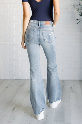 Caroline Mid Rise Control Top Distressed Flare Jeans-[option4]-[option5]-[option6]-[option7]-[option8]-Womens-Clothing-Shop