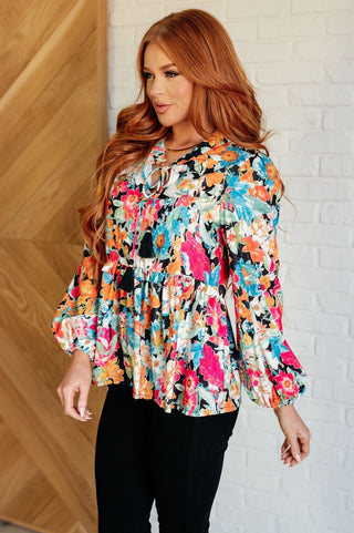 Carry Me Away Floral Peplum Blouse-[option4]-[option5]-[option6]-[option7]-[option8]-Womens-Clothing-Shop