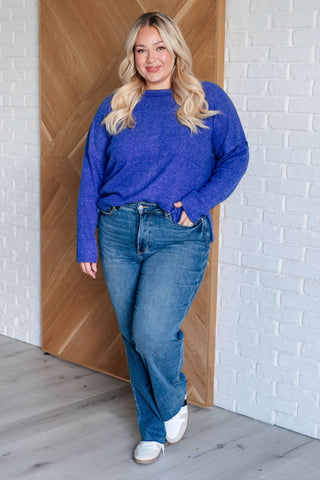 Casual Tuesday Ribbed Knit Sweater in Bright Blue-[option4]-[option5]-[option6]-[option7]-[option8]-Womens-Clothing-Shop