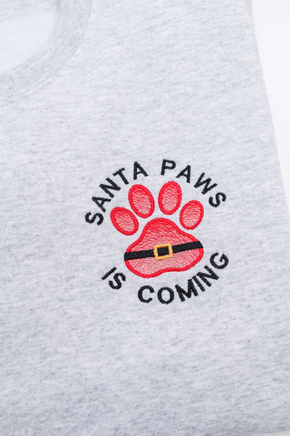 PREORDER: Santa Paws Embroidered Sweatshirt-[option4]-[option5]-[option6]-[option7]-[option8]-Womens-Clothing-Shop