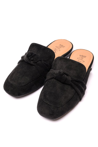 Clingy Mules in Black Faux Suede-[option4]-[option5]-[option6]-[option7]-[option8]-Womens-Clothing-Shop