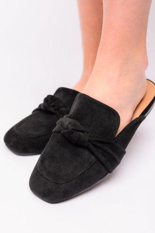 Clingy Mules in Black Faux Suede-[option4]-[option5]-[option6]-[option7]-[option8]-Womens-Clothing-Shop