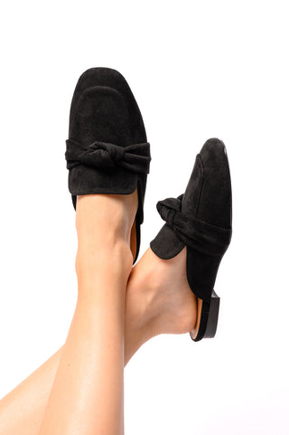 Clingy Mules in Black Faux Suede-[option4]-[option5]-[option6]-[option7]-[option8]-Womens-Clothing-Shop