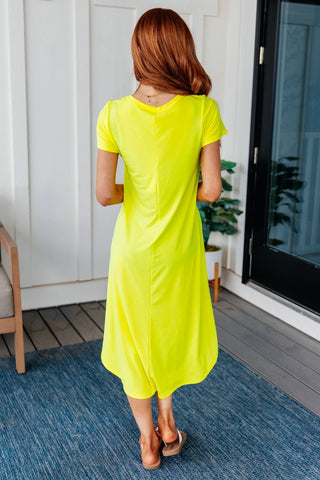 Dolman Sleeve Maxi Dress in Neon Yellow-[option4]-[option5]-[option6]-[option7]-[option8]-Womens-Clothing-Shop