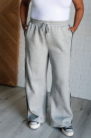 Don't Get Stuck Stripe Detail Sweatpants-[option4]-[option5]-[option6]-[option7]-[option8]-Womens-Clothing-Shop