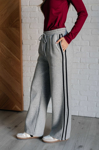 Don't Get Stuck Stripe Detail Sweatpants-[option4]-[option5]-[option6]-[option7]-[option8]-Womens-Clothing-Shop