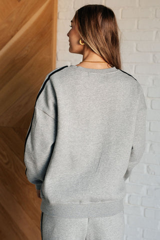 Don't Get Stuck Stripe Detail Sweatshirt-[option4]-[option5]-[option6]-[option7]-[option8]-Womens-Clothing-Shop